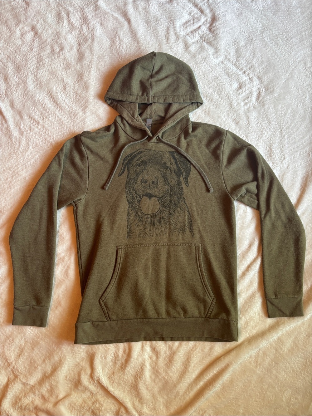 Olive Green Hoodie with Labrador